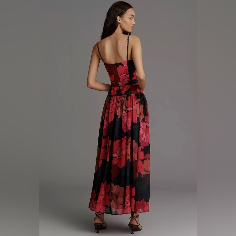 Hutch Ruby Sweetheart Drop-Waist Maxi Dress with Belt - Picture 3 of 4